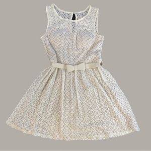 Cream White Lace Dress bridal graduation